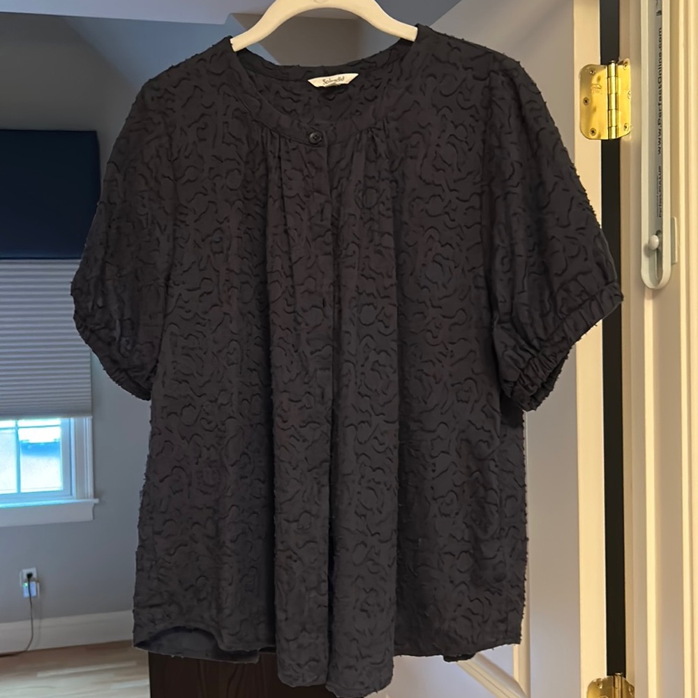 Splendid short sleeve button down- Navy